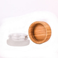 7g  Frosted Glass Cream Jar Cosmetic Cream Jar Glass Eye Cream Jar with Bamboo lid